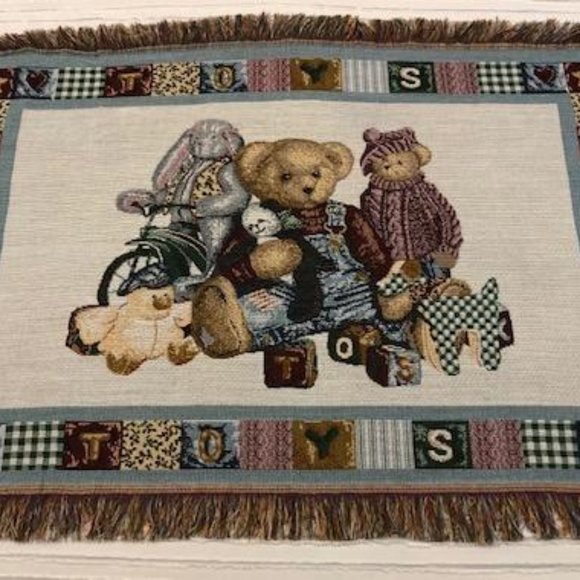 Other - NEW & Vintage - Baby Toys Animal Woven Tapestry Throw Blanket Afghan - R…